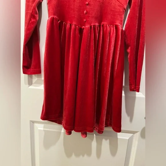 Cider Velvet V-Neck Mini Dress Long Sleeve Pink Size XS - Picture 6 of 11